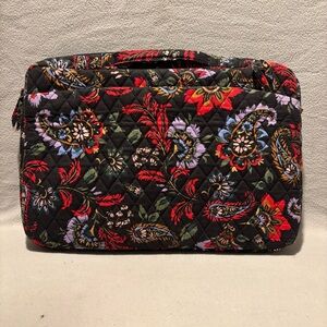Vera Bradley Black Multicolor Paisley Design Quilted Laptop Bag